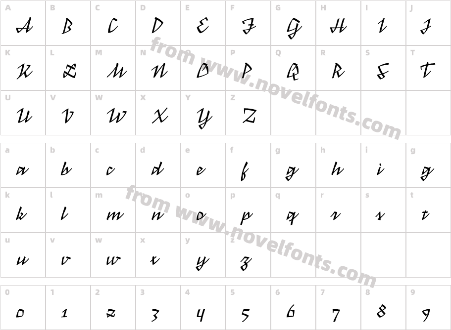 Haltrix Trial RegularCharacter Map
