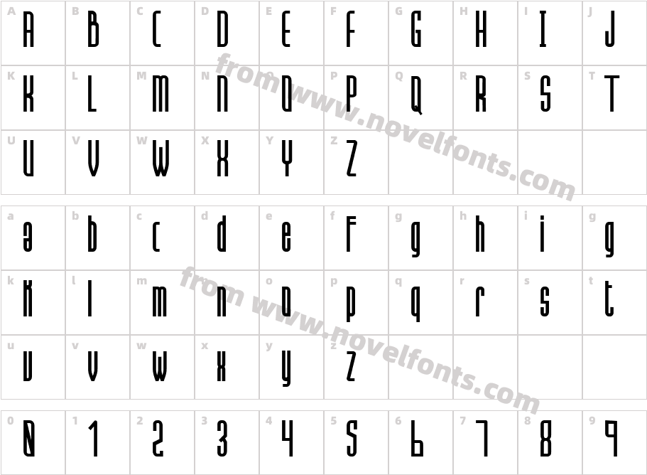 Hanca RegularCharacter Map