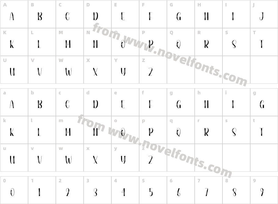 Hand Scratch RegularCharacter Map