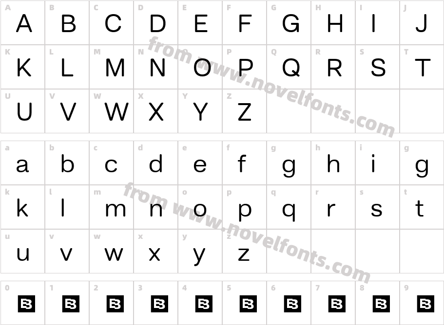 Hando Soft Trial RegularCharacter Map