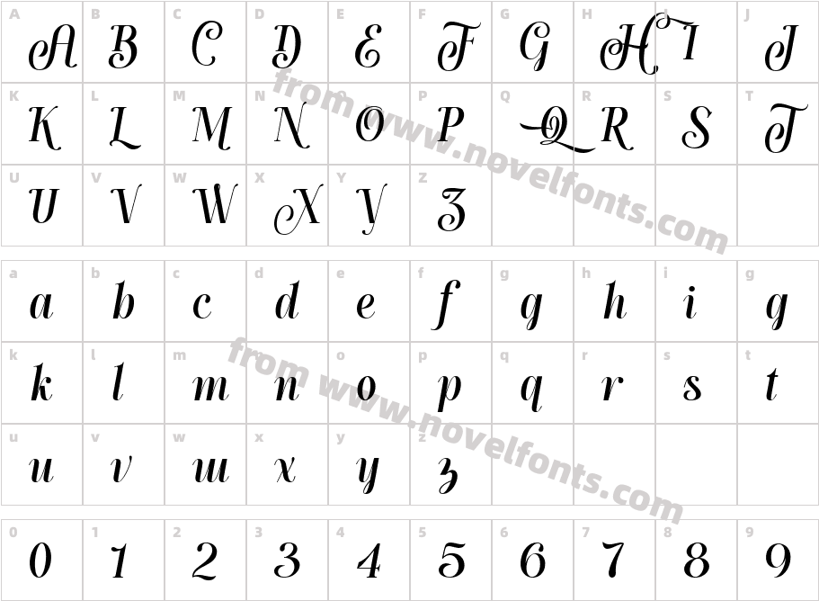 Handy Quomte RegularCharacter Map