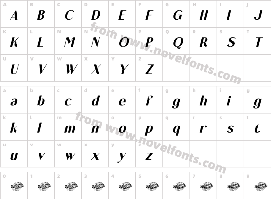 Hannah Claira DEMO VERSION ItalicCharacter Map