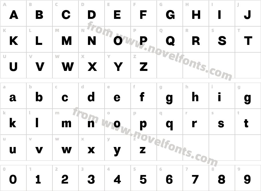 Hansplatz Grotesk Extra BoldCharacter Map