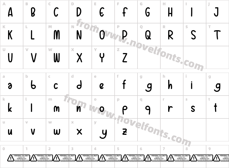 Happy Child PERSONAL USE ONLY!Character Map