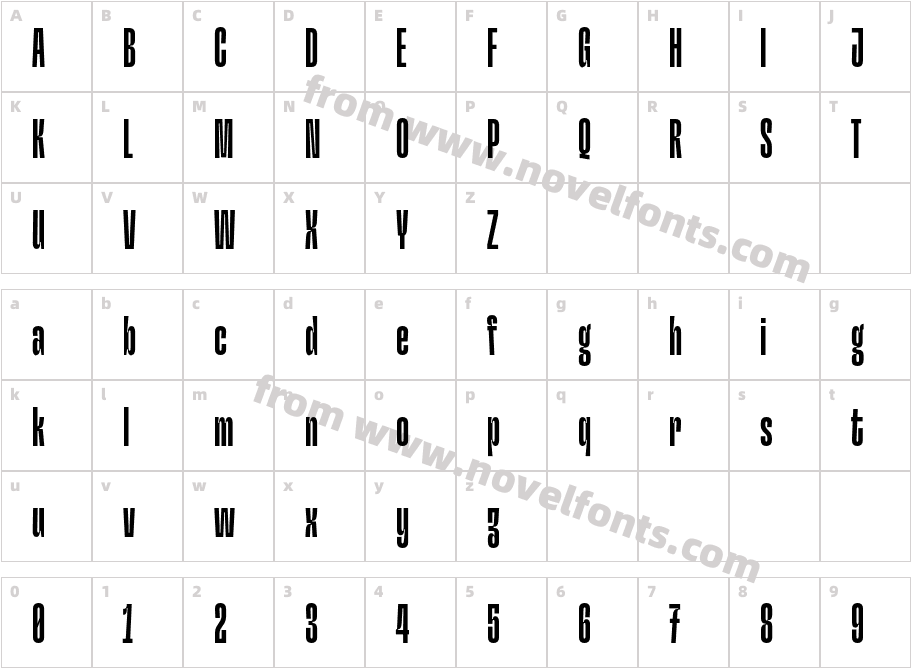 Hardbop W05 BoldCharacter Map