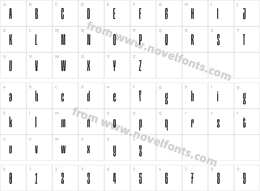 Hardbop W05 NormalCharacter Map
