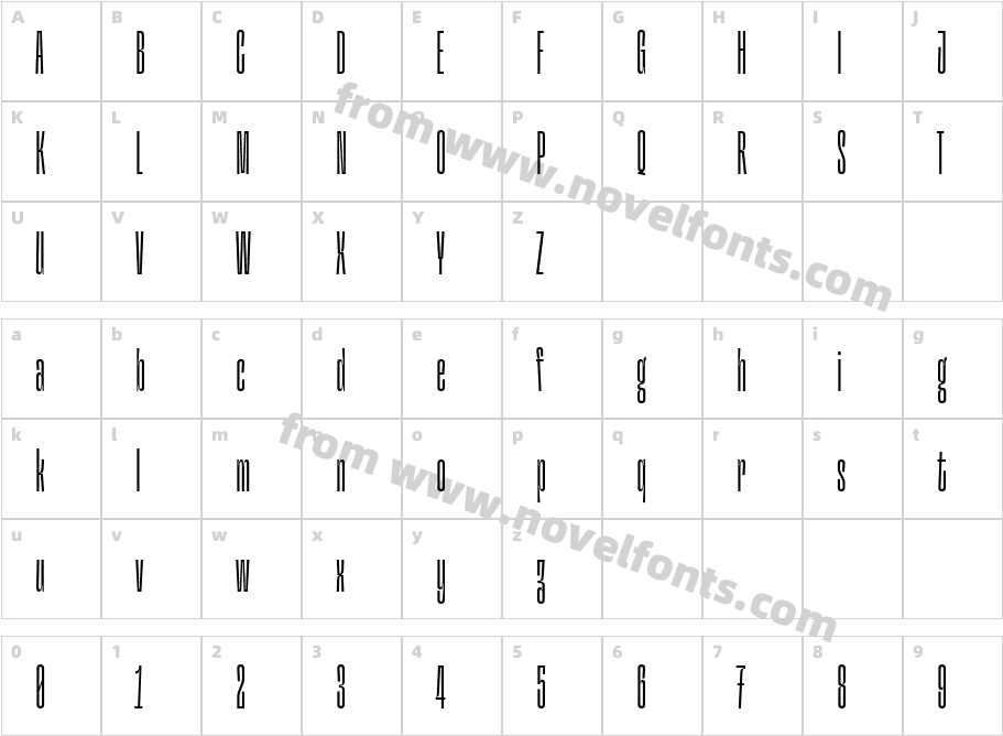Hardbop W05 ThinCharacter Map