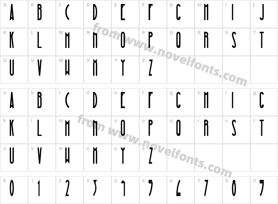 Magna Black CondCharacter Map