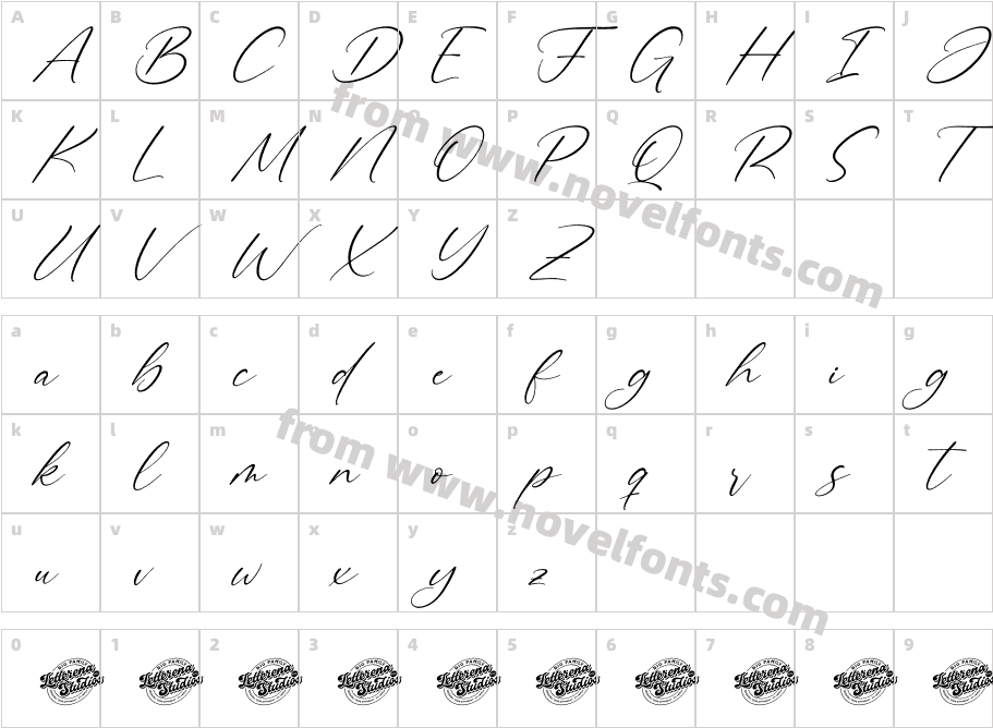 Harmony Myshine Italic DEMO VER ItalicCharacter Map