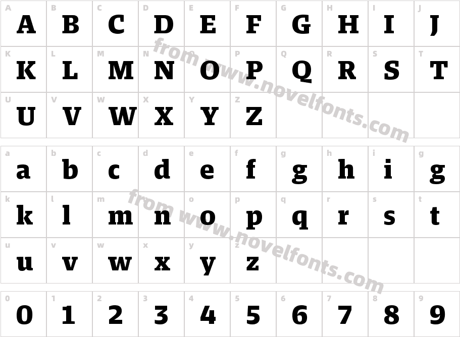 Harrison Serif Pro BlackCharacter Map