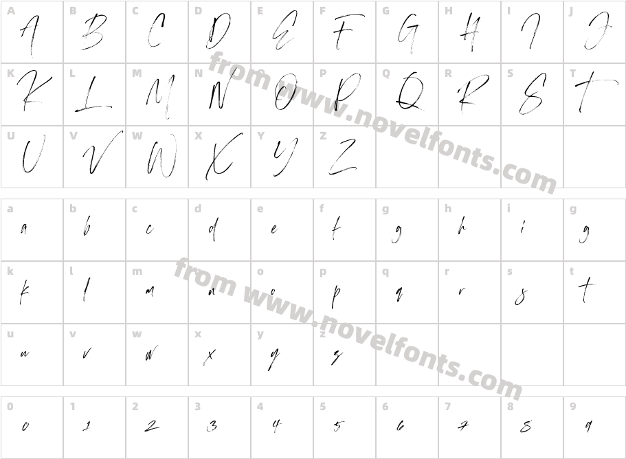 Havana Sunset Script AltCharacter Map