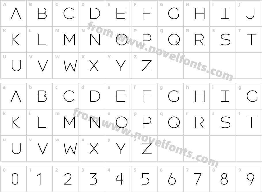 Havelock Titling Variable LightCharacter Map