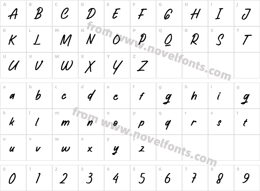 Hayamura RegularCharacter Map