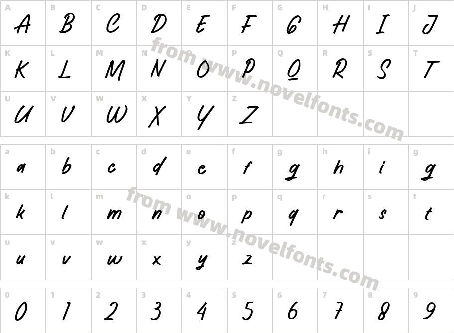Hayamura RegularCharacter Map