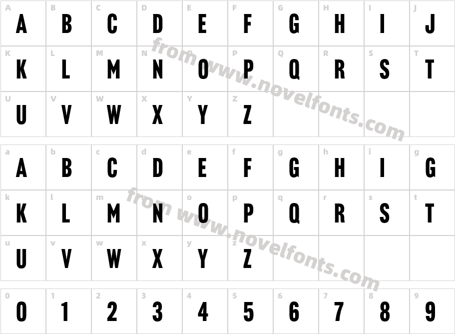 Headline Gothic ATFCharacter Map