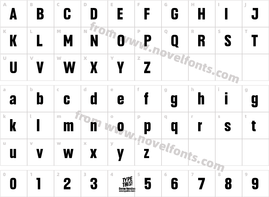 Headlines BoldCharacter Map