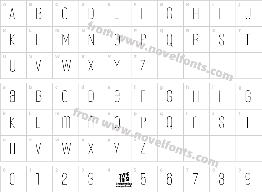 Headlines Uni A Light TrialCharacter Map