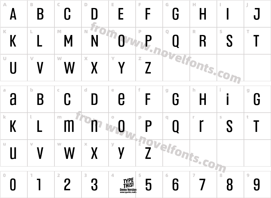 Headlines Uni A Medium TrialCharacter Map
