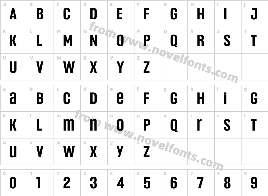 Headlines Uni A SemiboldCharacter Map