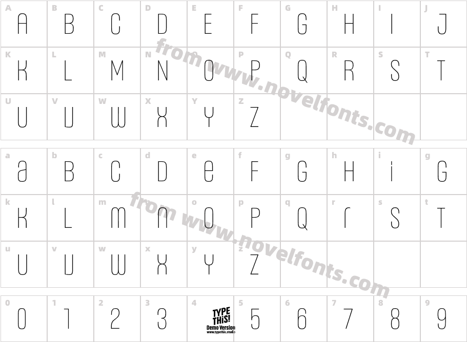 Headlines Uni C Light TrialCharacter Map