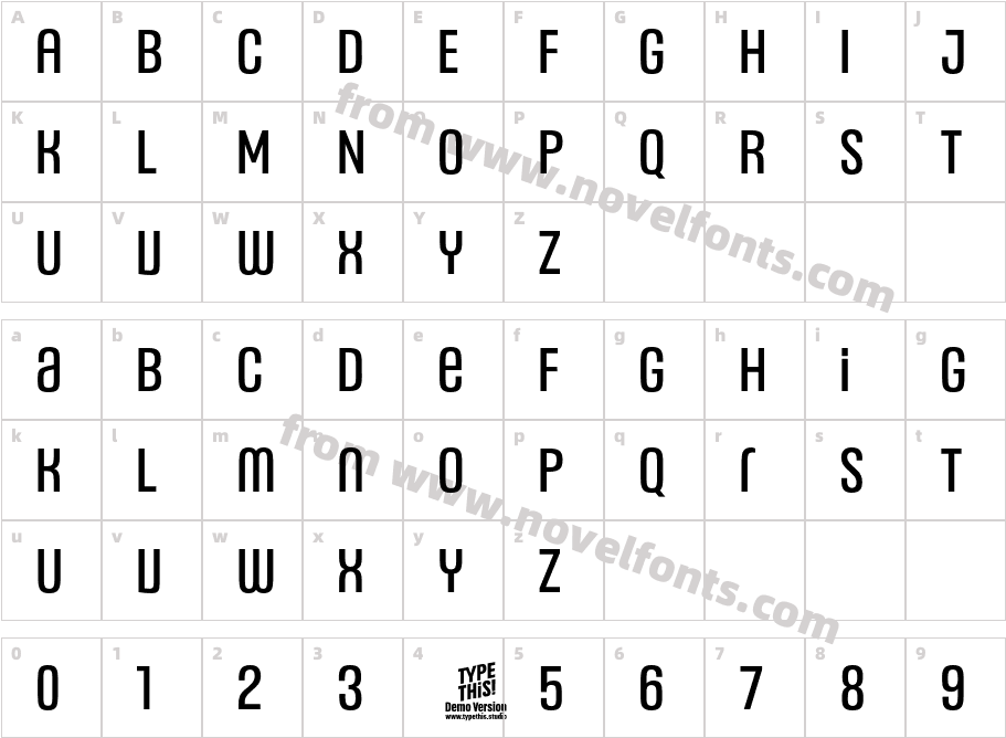 Headlines Uni C Medium TrialCharacter Map