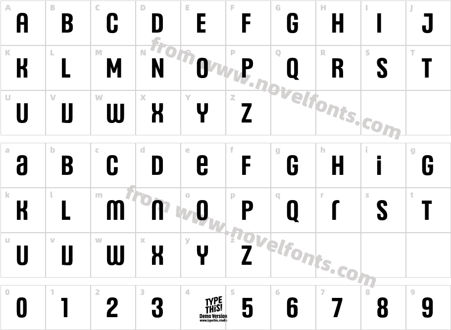 Headlines Uni C Semibold TrialCharacter Map