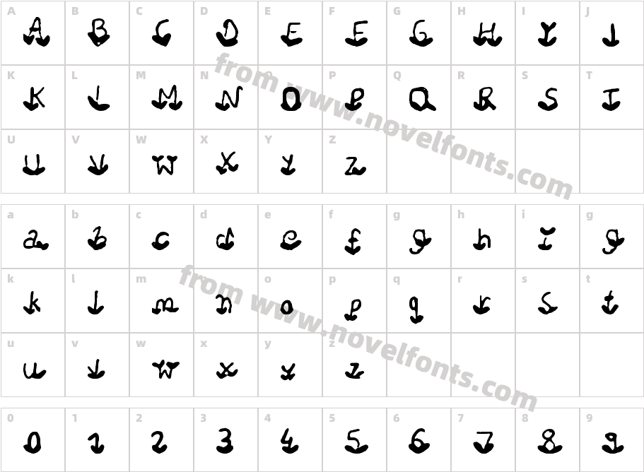Heart Playful Font RegularCharacter Map