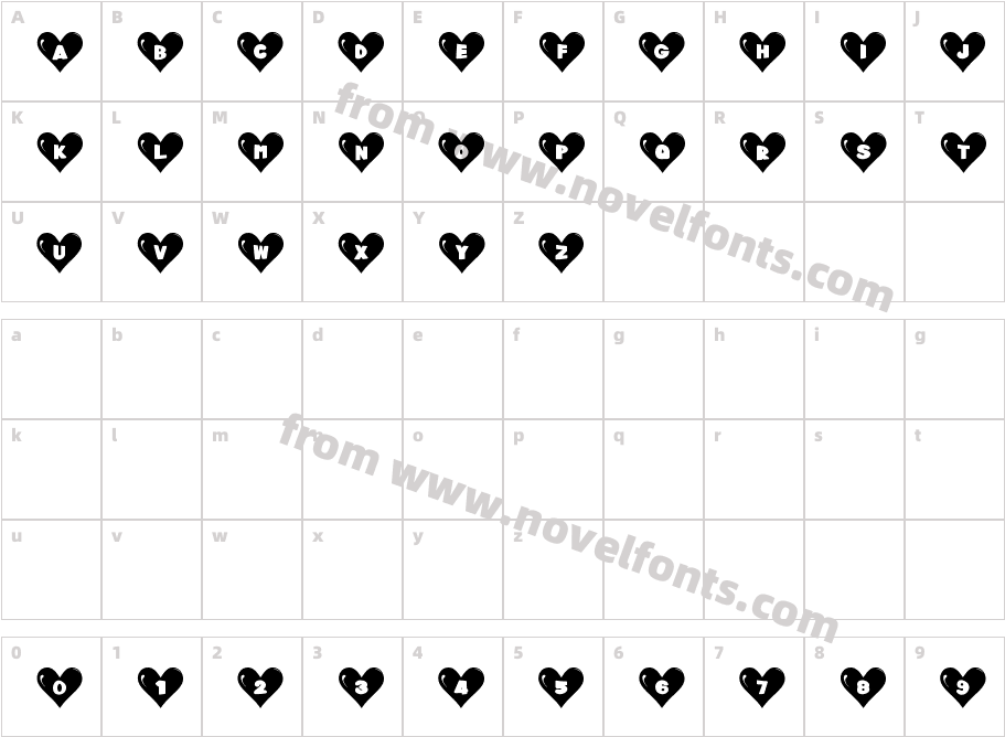 Heart Sprinkled Sparkle RegularCharacter Map