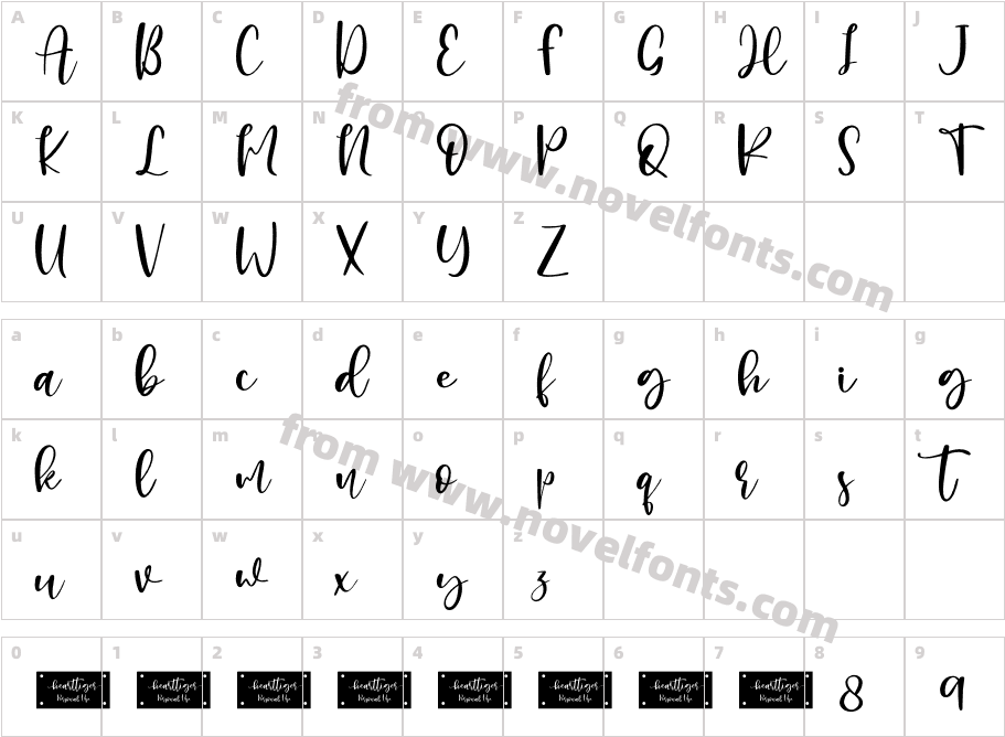 Hearttiger Personal UseCharacter Map