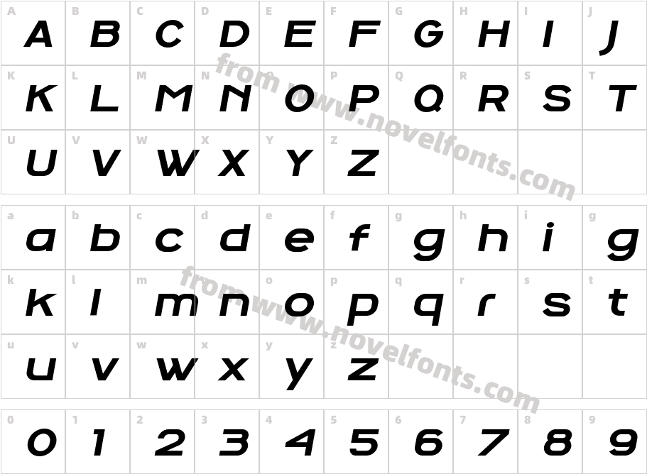 Hecativas Bold ItalicCharacter Map