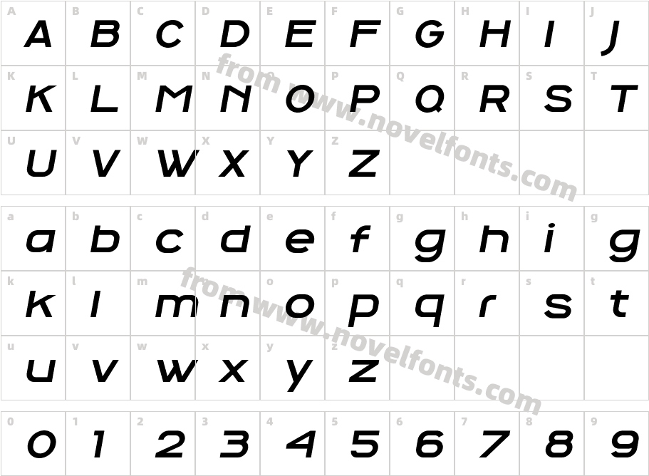 Hecativas ItalicCharacter Map