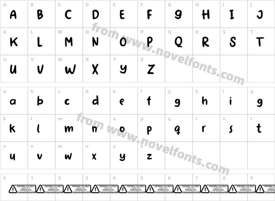 Hei Dandy PERSONAL USE ONLY!Character Map