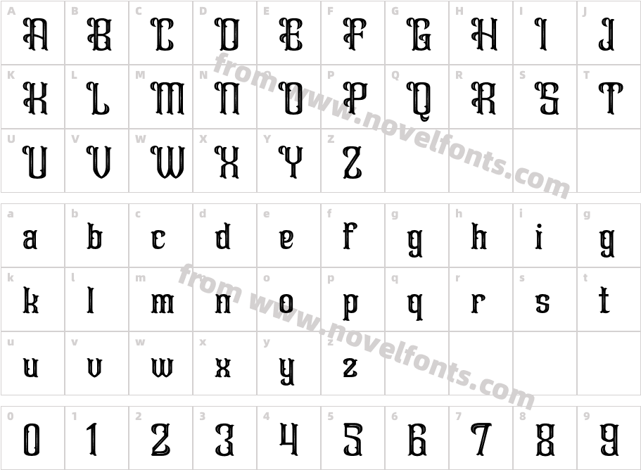 Heliavant RegularCharacter Map