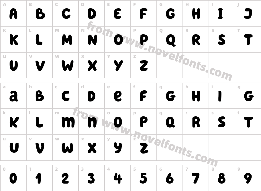 Hello Headline W00 RegularCharacter Map
