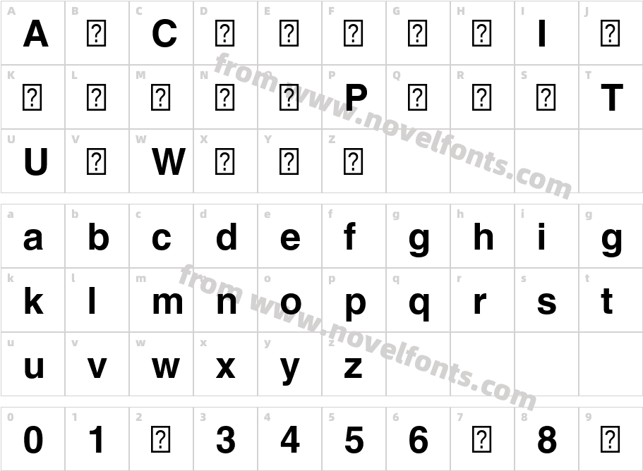 Helvetica World WXX BoldCharacter Map