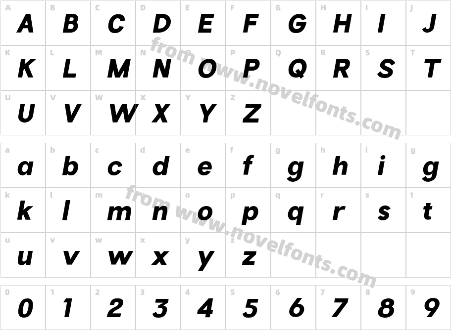 Hempa Sans Black ItalicCharacter Map