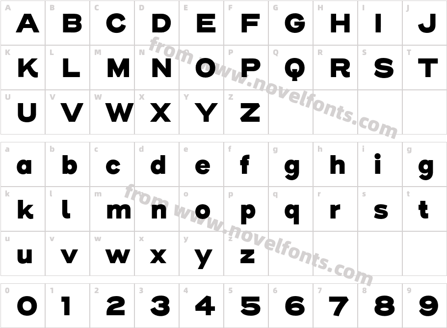 Henderson Sans Basic BlackCharacter Map