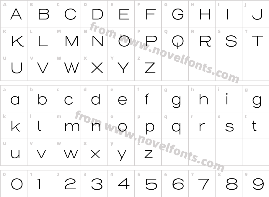 Henderson Sans Basic Extra LightCharacter Map