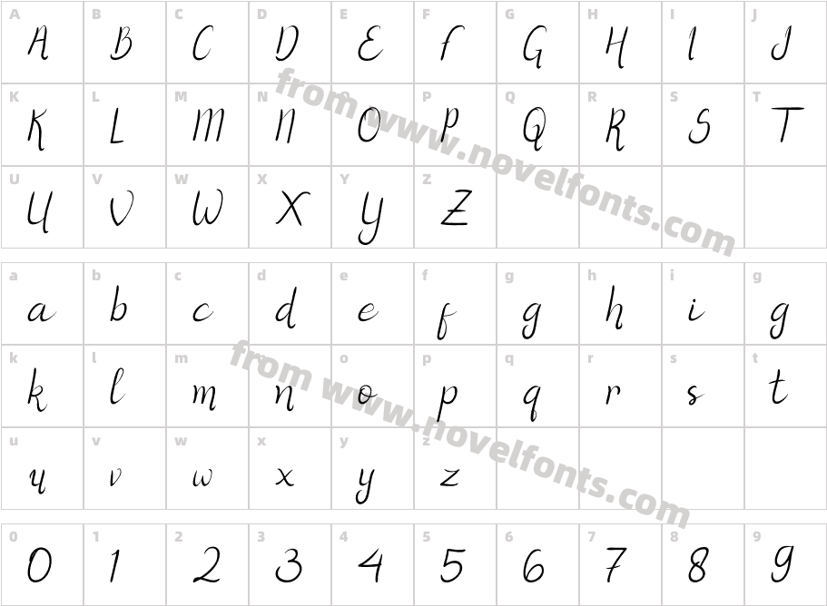 Herist ItalicCharacter Map