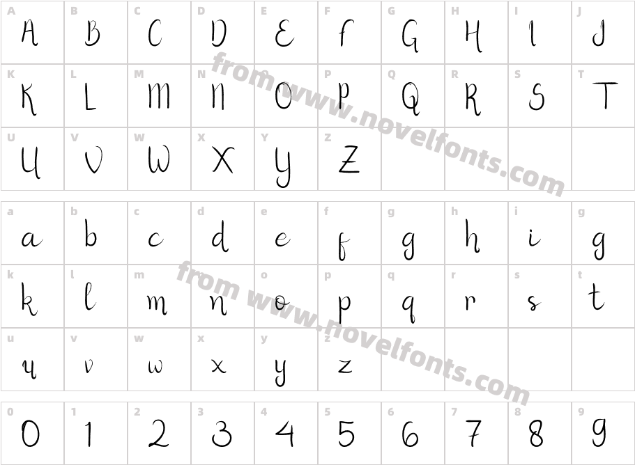 Herist RegularCharacter Map
