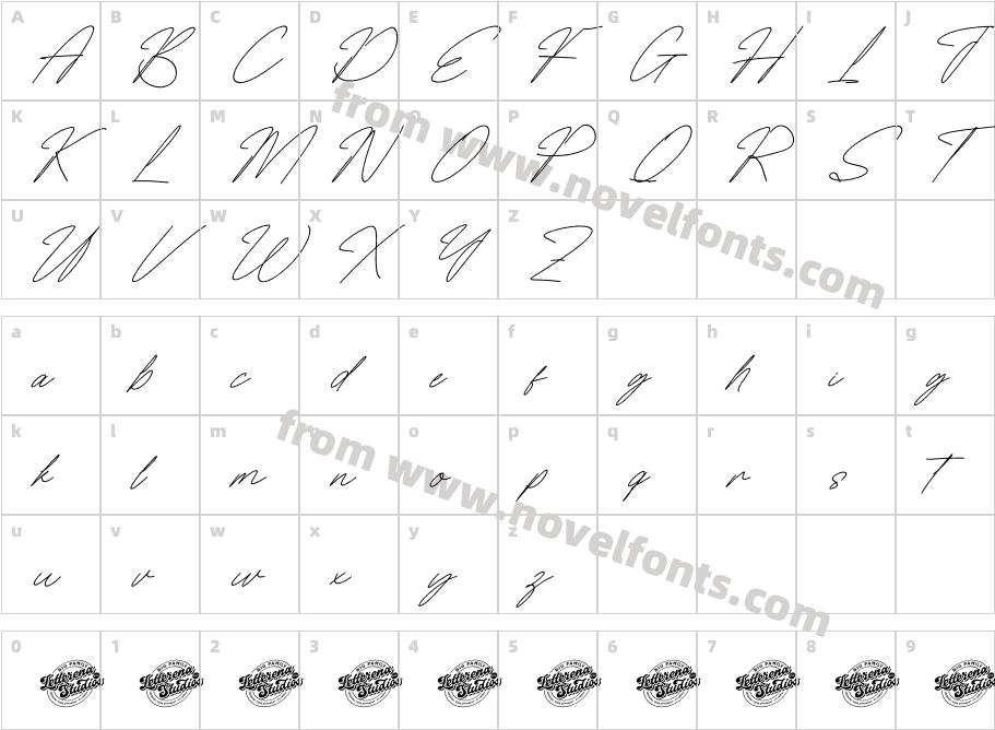 Heritage Classic DEMO VERSION ItalicCharacter Map