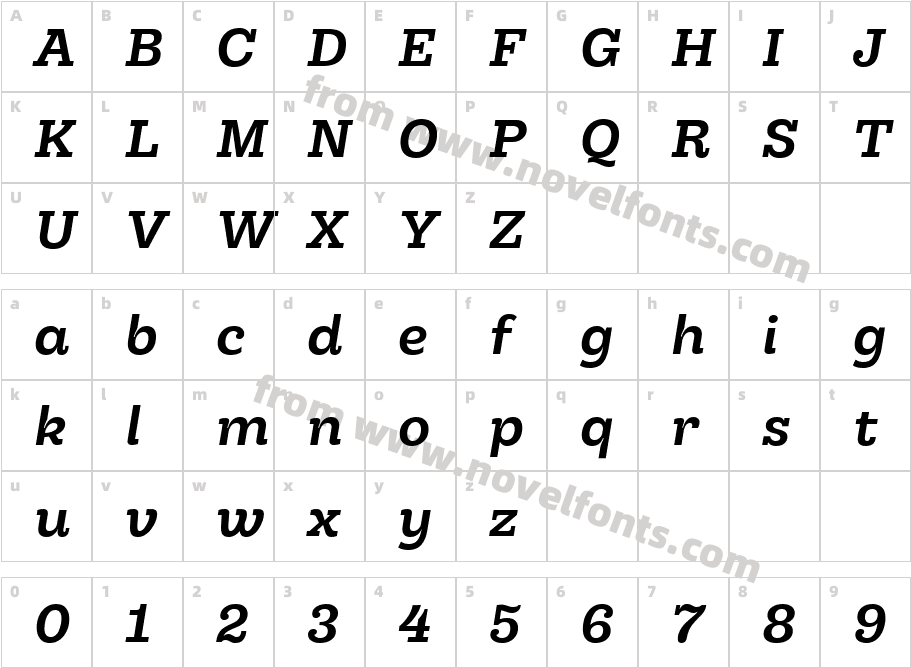 Hernandez Niu Bold ItalicCharacter Map