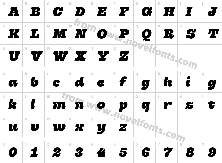 Hernandez Niu Heavy ItalicCharacter Map