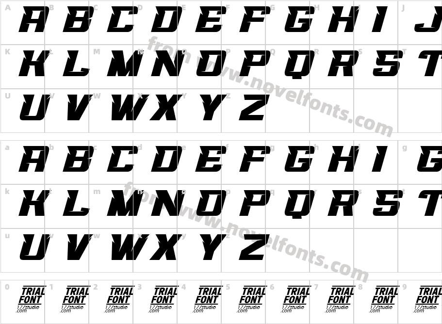 Heroes Racing Demo Bold ItalicCharacter Map