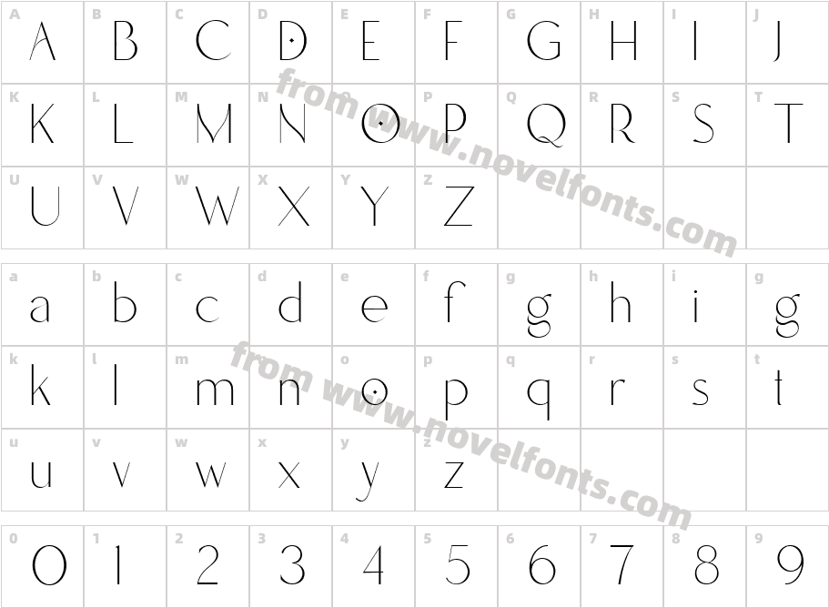Heroliga RegularCharacter Map