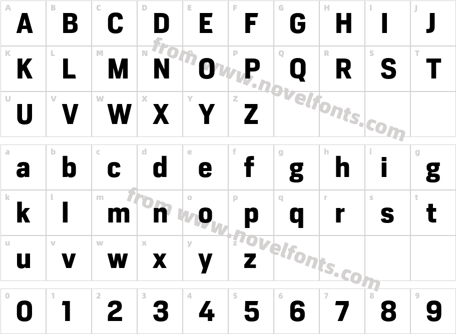 Heron Sans BoldCharacter Map