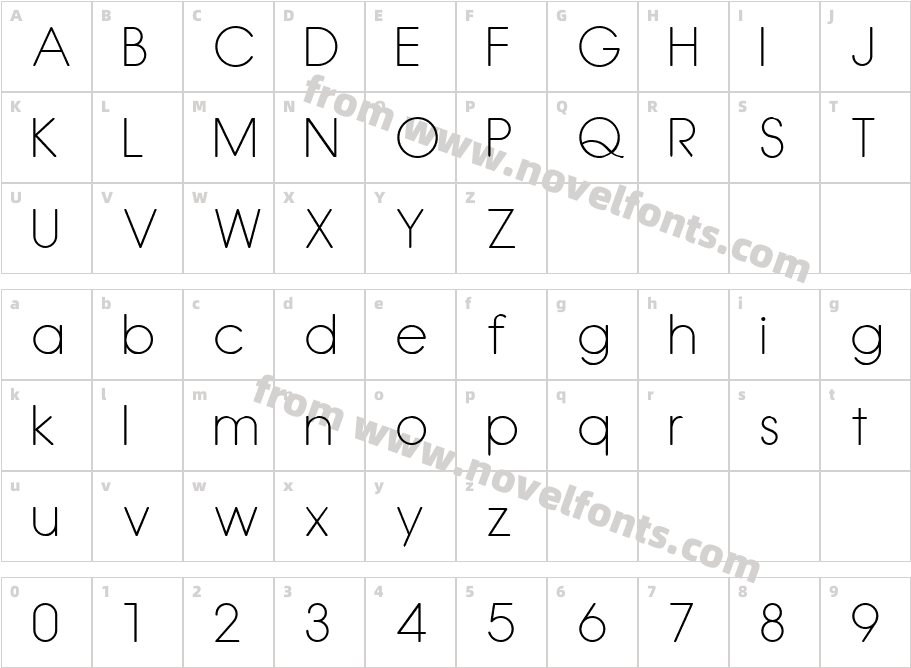 Hess Gothic Round NF W01 RgCharacter Map