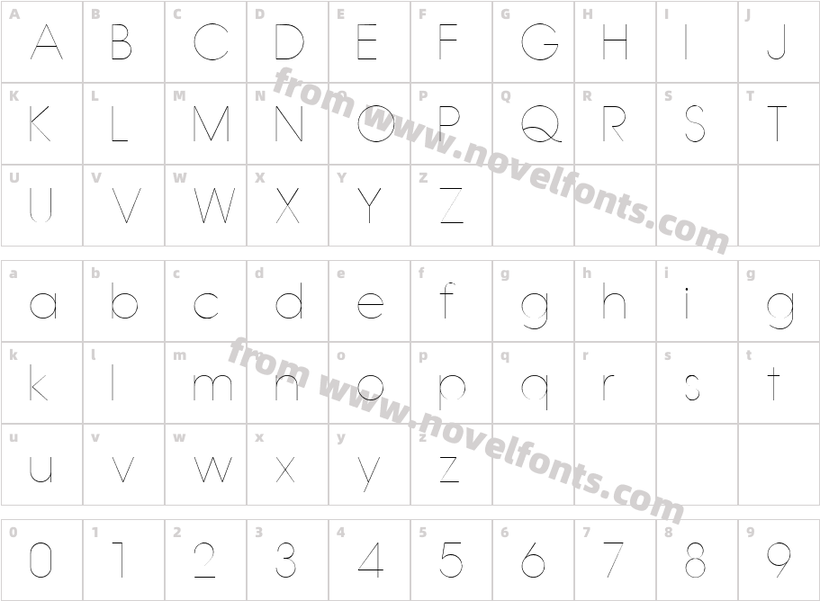 Hess Gothic Round NF W01 ThinCharacter Map