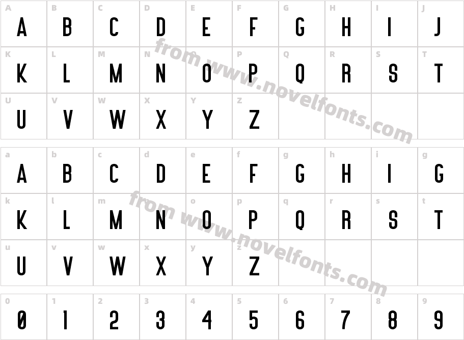 Hestli Sans Extra LightCharacter Map