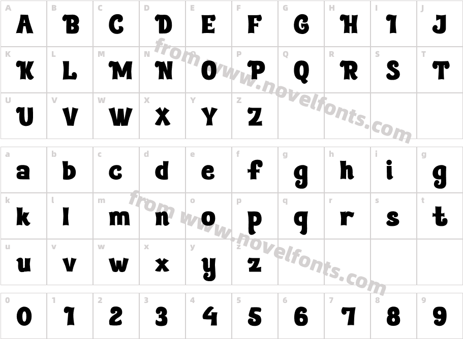 Hestoria RegularCharacter Map